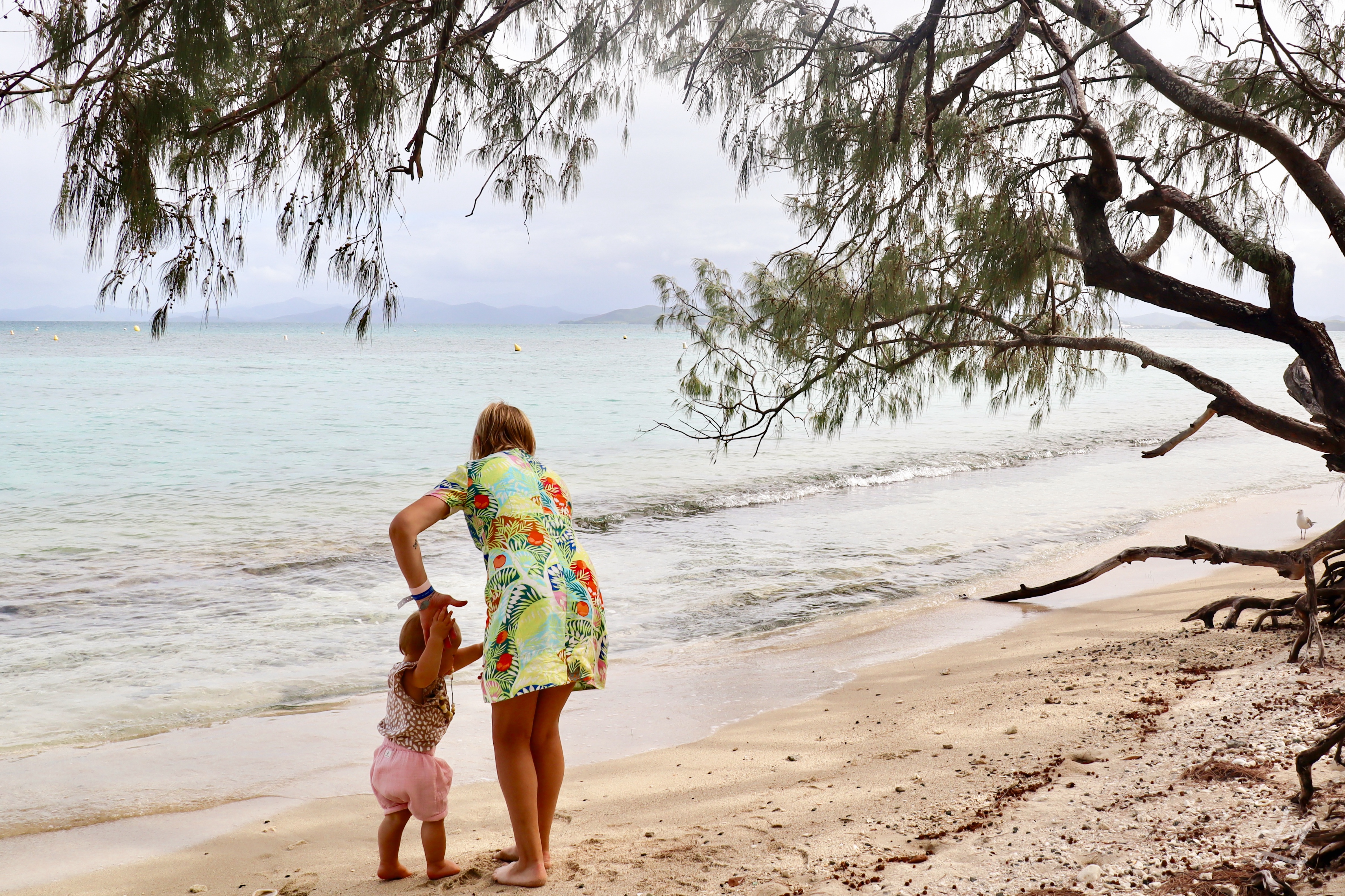 Kaydes and I at the Ilot Maitre DoubleTree Noumea reef sea shore