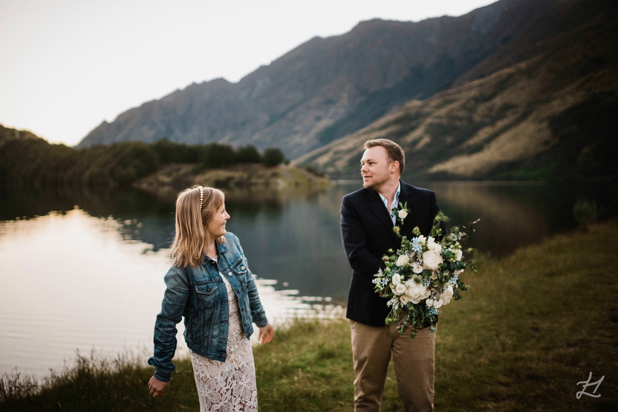Jono and I on 1 yr Wedding Anniversary at Moke Lake. Shot by Andy Brown