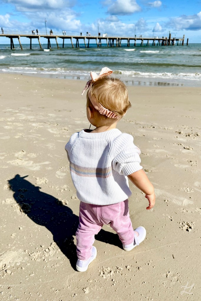 Kaydes exploring Glenelg Beach, Adelaide