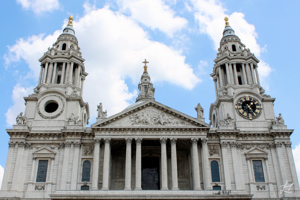 St Paul's Cathedral front facade, London, UK