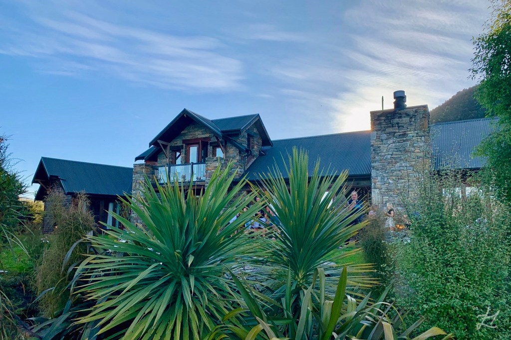 Lake Hāwea View house,  looking up from hot tub