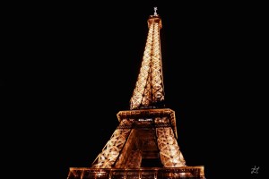 Eiffel Tower at night, Paris, France