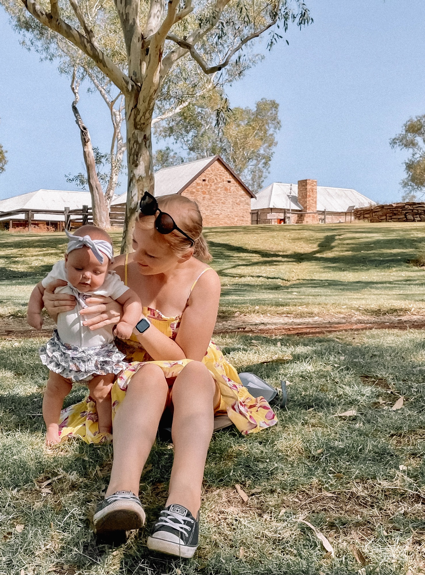Kaydes and I at Alice Springs Telegraph Station grass