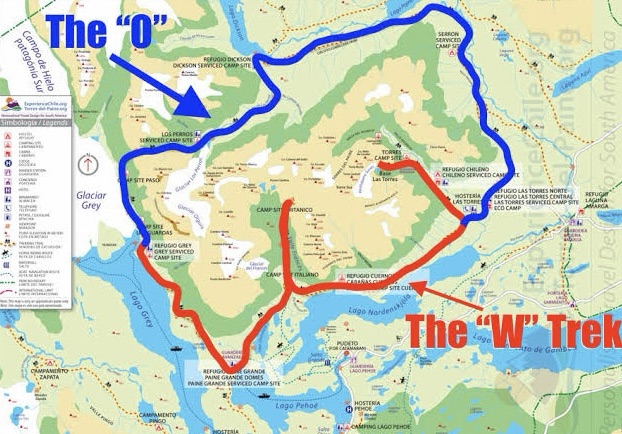 In Torres del Paine, you can select to do day or multi-day treks; the &lsquo;O&rsquo; Paine Circuit trek, &lsquo;W&rsquo; trek or just visit the towers.