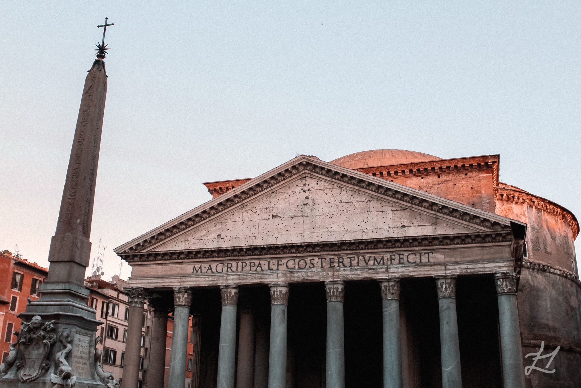 The Pantheon at sunrise in Rome
