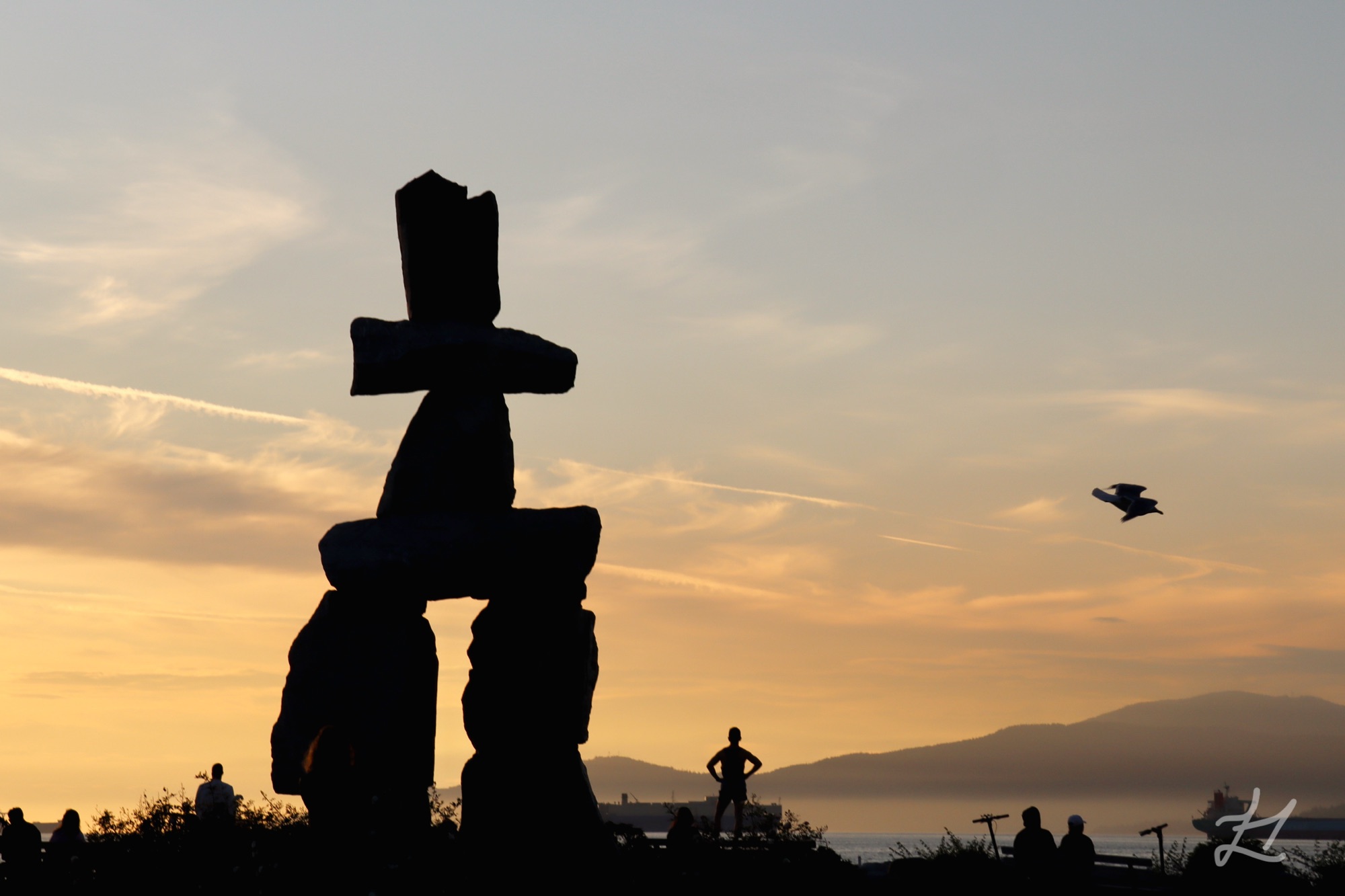 Inukshuk at English Bay Beach