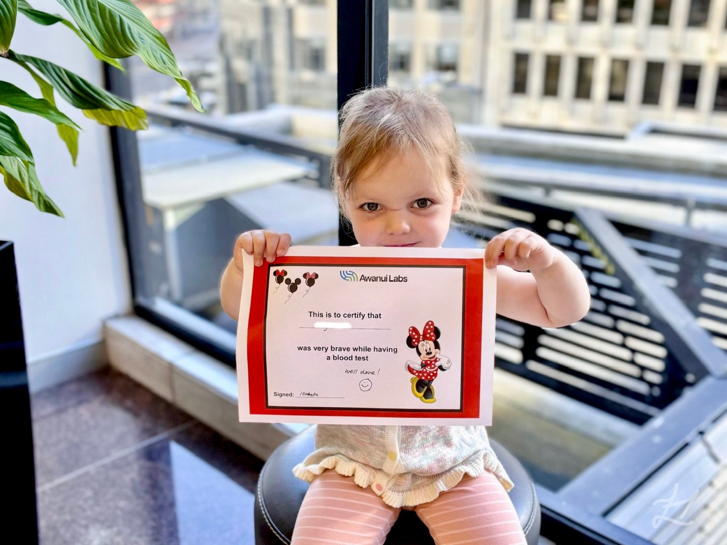 The blood test where we discover she still has neutropenia.