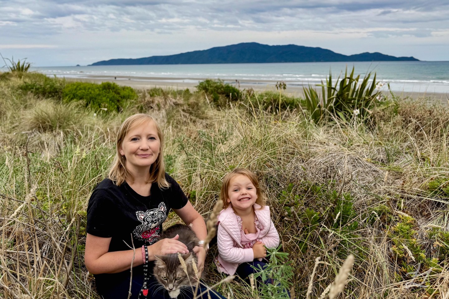 Kaydes and I at Waikanae Beach with Theodore