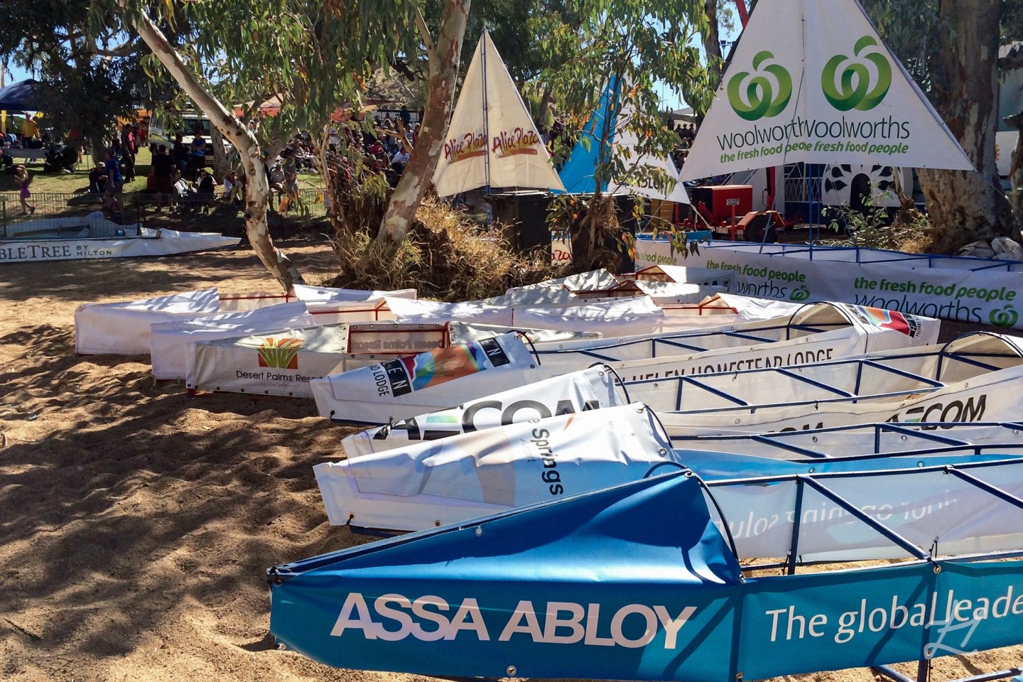 Henley-on-Todd boats in Alice Springs