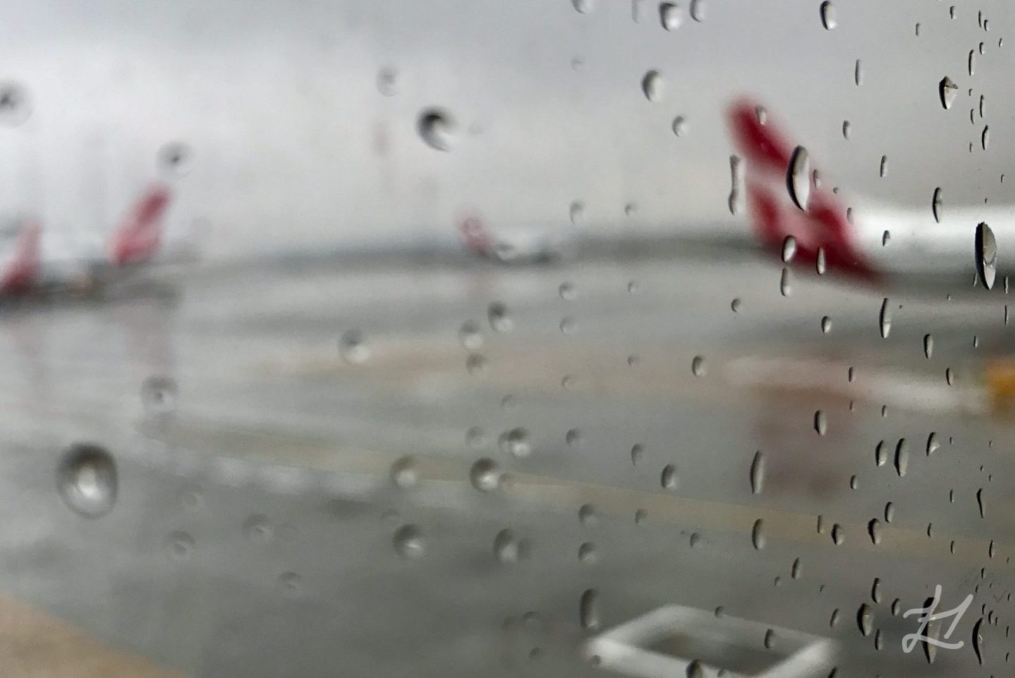 Raining at the airport
