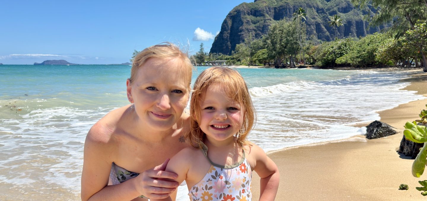 Us at Ka'a'awa Beach Park